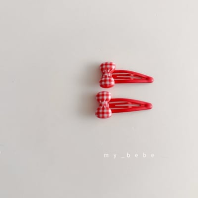 my_bebe07｜(free) 格紋蝴蝶結髮夾7