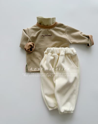 AOSTA55｜(6m-5y) 細條紋刷毛上衣9