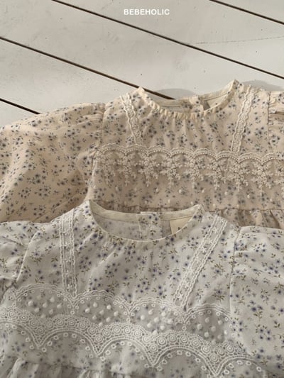 Bebe holic44｜(3m-18m) 碎花蕾絲裙包屁衣2