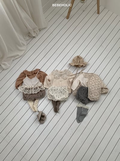 Bebe holic50｜(3m-18m) 蕾絲口袋碎花短褲6