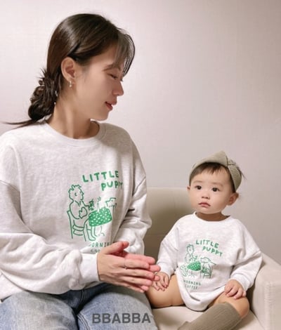 BBABBA06｜(60cm-83cm-mom) 2色韓系印花包屁衣/休閒上衣11