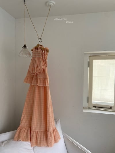 Anne Shirley25｜(1y-5y-mom) 2色格紋抓皺洋裝6