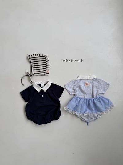 Bloom.b10｜(0m-18m) 有領口袋包屁衣2