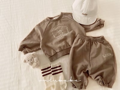 Valubebe01｜(65-90) 英字縮口褲4