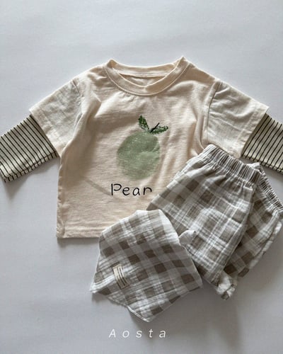 AOSTA01｜(6m-5y) 草莓梨子假兩件式上衣10