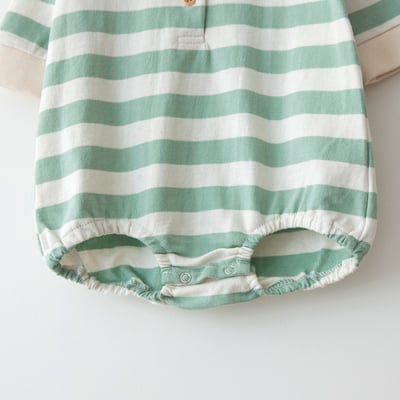 LEMONADE29｜(55cm-85cm) 2色粗條紋包屁衣含帽子12