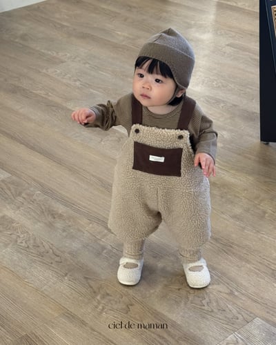Cieldemaman06｜(6M~24M)  撞色絨毛吊帶褲8
