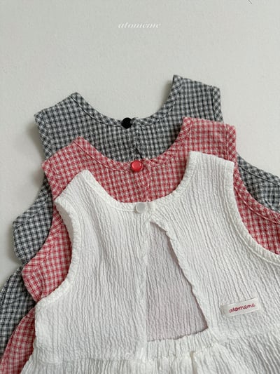 Atomeme32｜(70-110) 格紋設計傘狀上衣2