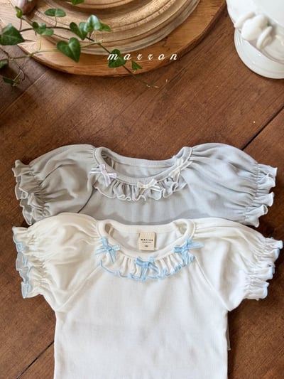 Marron31｜(1y-6y) 公主蝴蝶結花邊上衣4