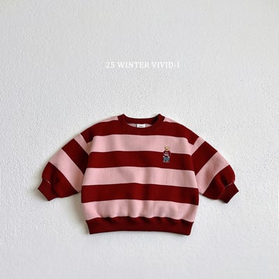 vivid49｜(78cm-125cm) 小熊條紋休閒上衣9