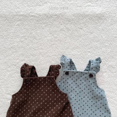 Lindo21｜(3m-18m) 荷葉摺邊吊帶連身扣7