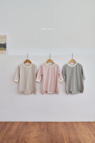bebe nine20 (55cm-75cm) 3色經典條紋包屁衣2