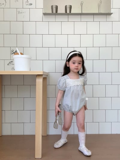 JE45｜(66-120cm) 水藍格紋包屁衣/洋裝16