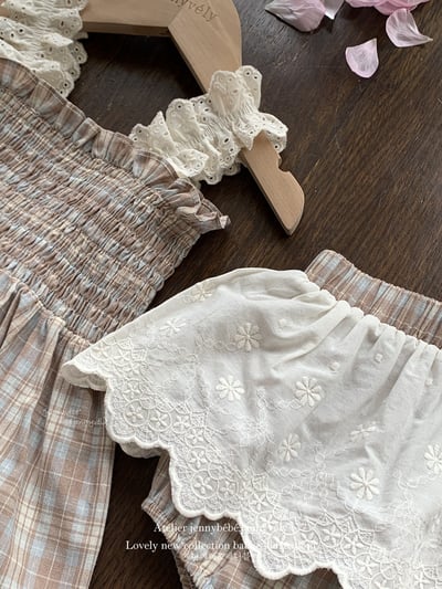 JE22｜(73-100cm) 格紋花邊套裝6