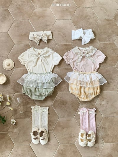 Bebe holic10｜(3m-18m) 碎花蕾絲褲10