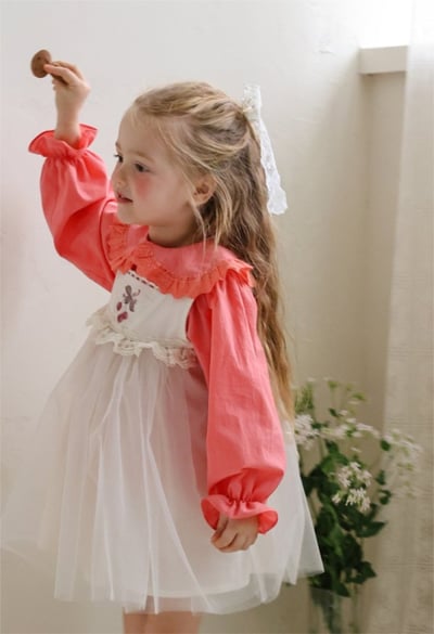 FLO06｜(free) 3色蕾絲滾邊蝴蝶結髮夾2