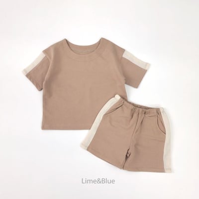 LIME&BLUE24｜(80-118cm)  袖邊拼色套裝8