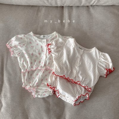 my_bebe15｜(58-72cm) 捲邊開襟外套包屁衣套裝3