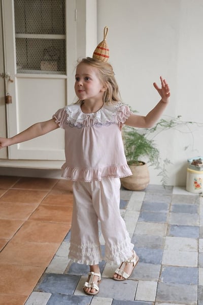 FLO36｜(75-140) 蕾絲花邊層次長褲17