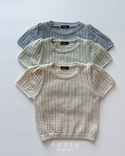 AOSTA32｜(1y-5y) 3款針織鏤空紋上衣1