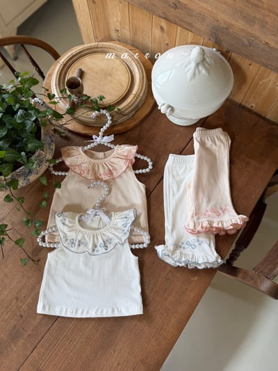 Marron27｜(1y-6y) 荷葉翻領花邊套裝1