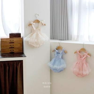 M-KIDS33｜(65-80cm) 浪漫綁帶包屁洋裝3