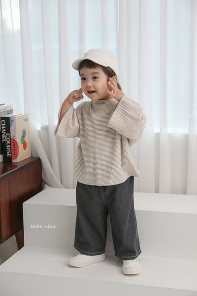 bebe nine08  (65-115) 2色條紋喇叭袖上衣10