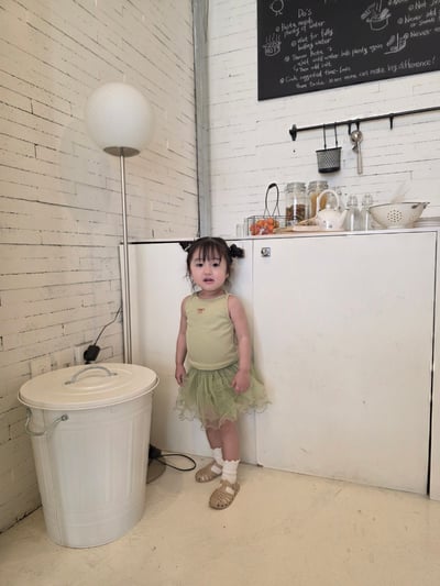 Color06｜(75-115cm) 捲邊薄紗褲裙9