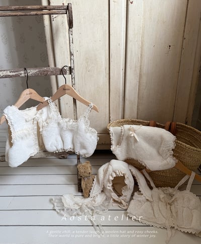 AOSTA39｜(6m-5y) 蕾絲花邊刷毛背心10