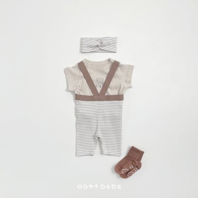 Oottbebe03｜(0m-12m)  背帶條紋打底褲7