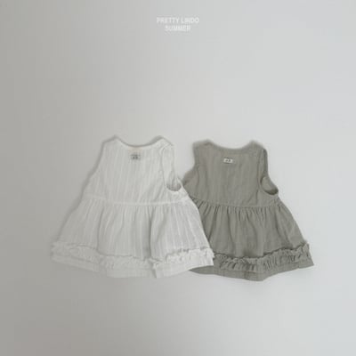 Lindo08｜(80-125) 褶皺花邊無袖上衣4