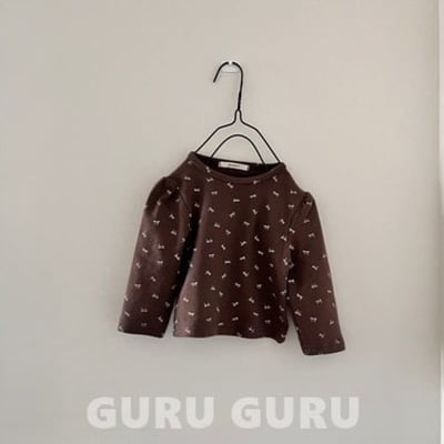 GURU GURU12｜(6m-24m) 3色蝴蝶結印花上衣1