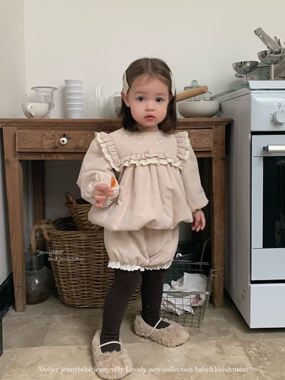 JE 650｜(73-100cm)  刺繡泡泡花邊套裝12