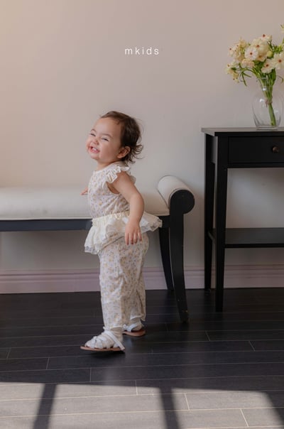 M-KIDS06｜(65-115cm) 素面/碎花飛袖套裝14