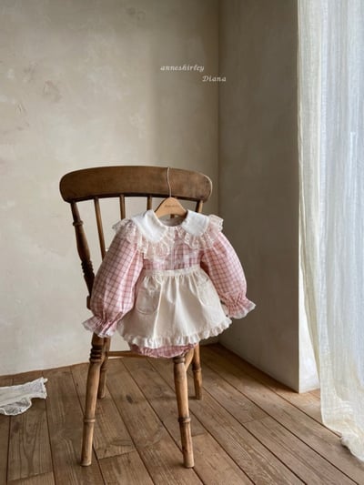 Anne Shirley01｜(3m-22m) 2色格紋蕾絲包屁洋裝14