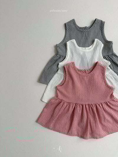 Atomeme32｜(70-110) 格紋設計傘狀上衣5