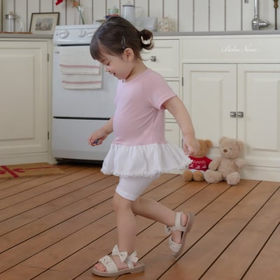 bebe nine33  (65cm-115cm) 3色素色蕾絲拼接上衣10