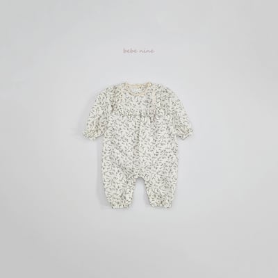 bebe nine23 (65-85) 2色荷葉滾邊領碎花連身衣18