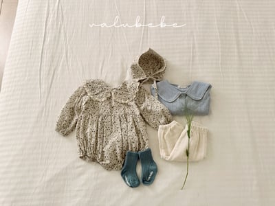 Valubebe14｜(65-80) 翻領碎花包屁衣6