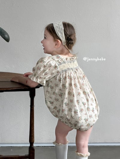 JE720｜(66-120cm) 復古碎花包屁衣/洋裝15