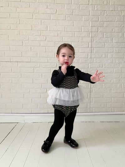 JE613｜(73cm-100cm) 小花薄紗吊帶包屁裙/花邊領上衣7