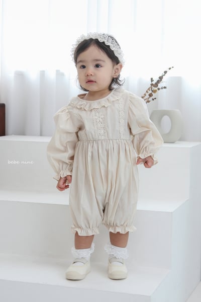 bebe nine11 (65-90) 2色荷葉蕾絲領連身衣11