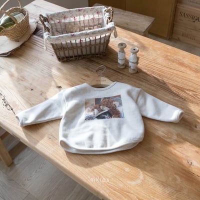 M-KIDS40｜(65-115cm) 2色美國小熊印花休閒上衣4