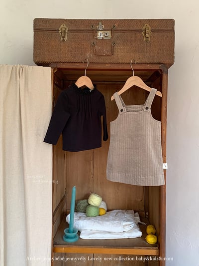 JE602｜(73cm-100cm) 學院風吊带連身裙/高領上衣18