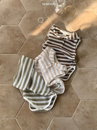 Bebe holic30｜(3m-18m) 雙色無袖套裝3