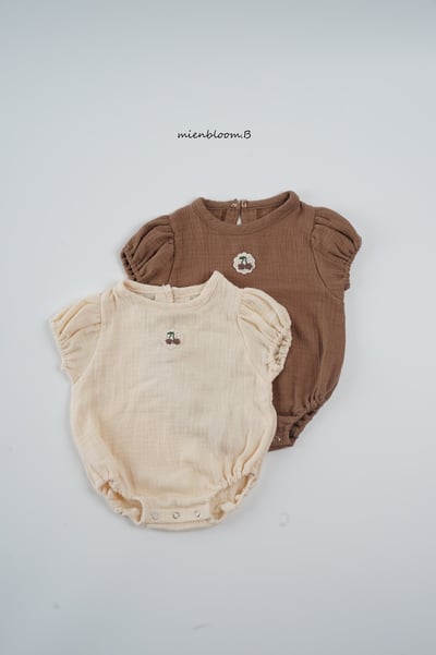 Bloom.b01｜(0m-18m) 櫻桃棉麻包屁衣9