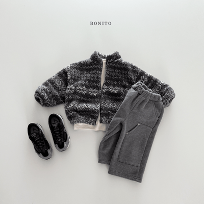 Bonito45｜(75cm-125cm) 雪花刷毛拉鍊外套13