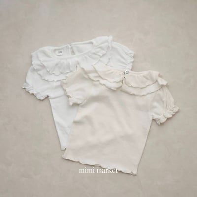 mimi market14 (75-90cm)  荷葉邊雙領上衣2