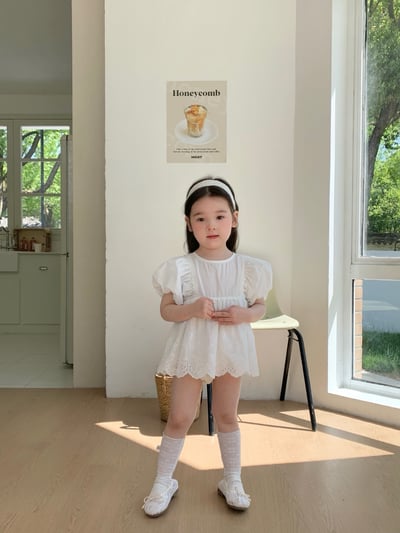 JE36｜(66-90cm) 泡泡袖花邊包屁衣7