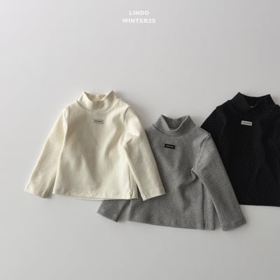 Lindo42｜(80cm-125cm) 高領波點小標上衣6